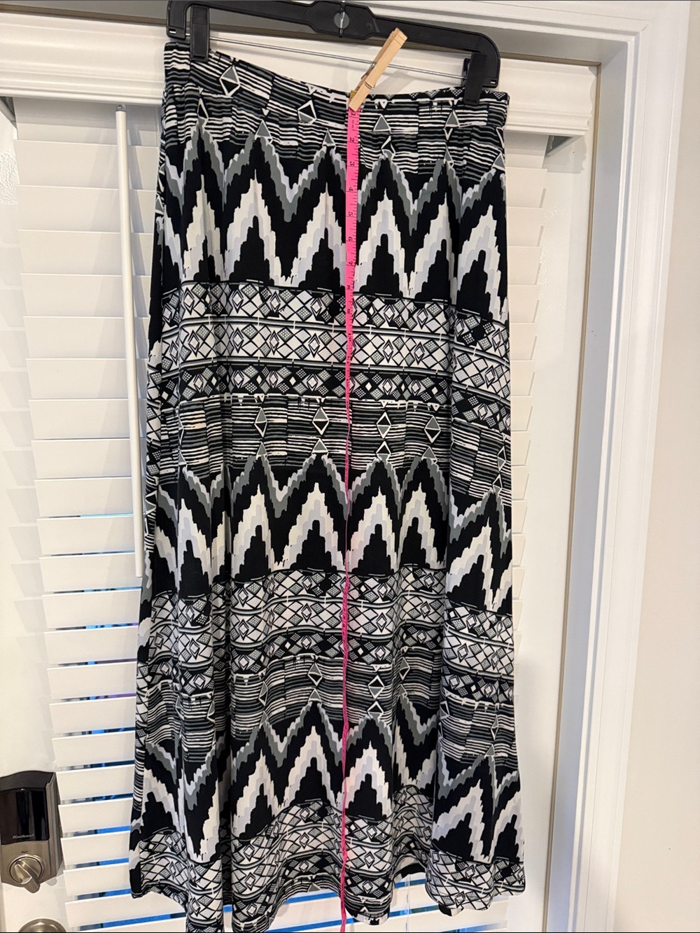 Say What? Black and White Geometric Tiered Maxi Skirt